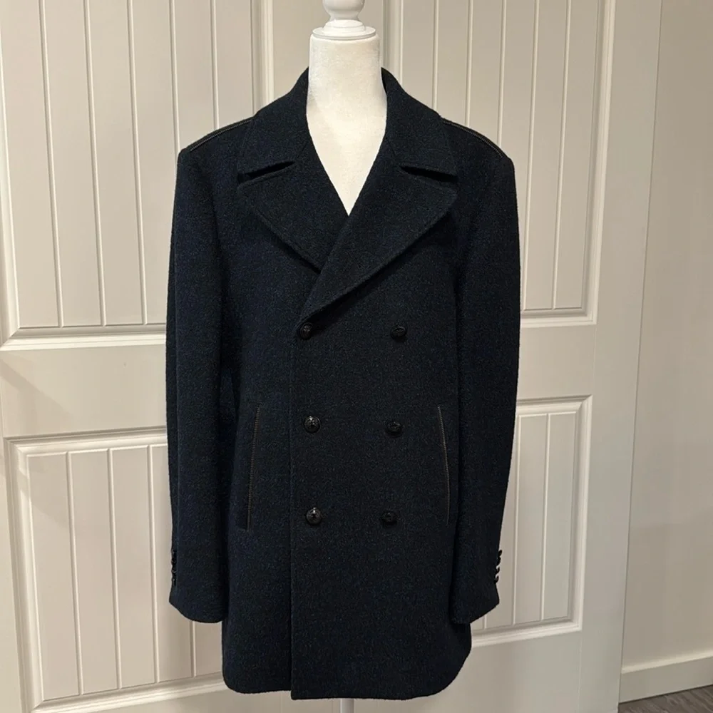 John Varvatos Luxe Wool Blend Pea Coat